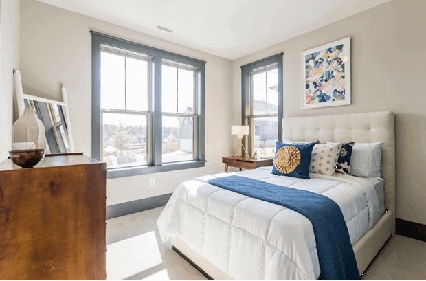 model home primary bedroom