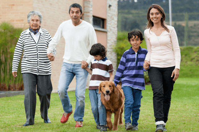 Mulit-gen family with dog