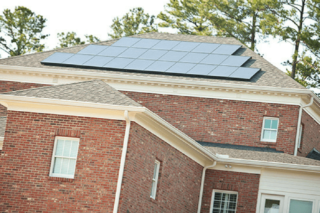 solar panels on new home roof