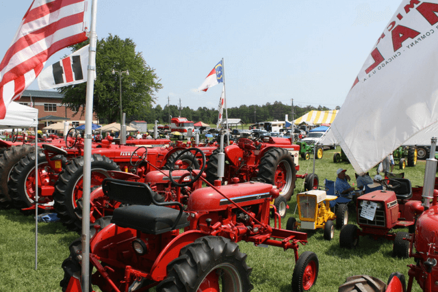 farm tractors at farmers market