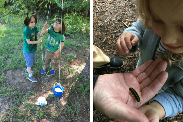 kids playing outdoors at tinkergarden