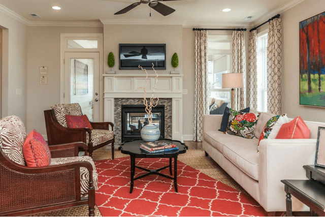 seating area of model home