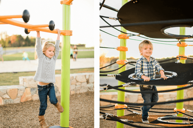 kids playing on playground equipment