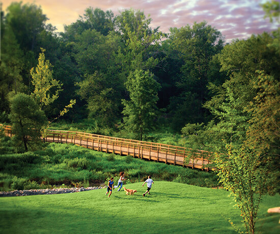 Briar Chapel bridge and green space