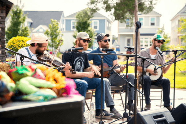 band playing at outdoor festival