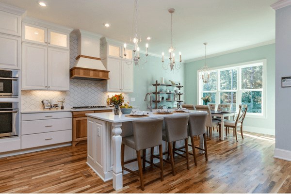 Spacious kitchen with island
