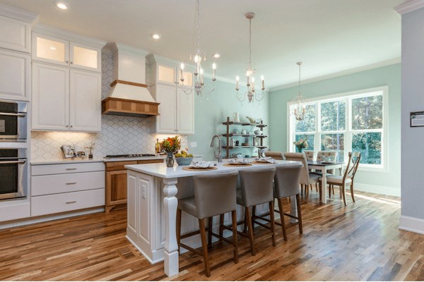 Spacious kitchen with island