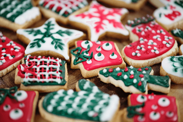 plate of Christmas cookies