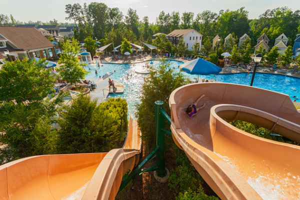 Pool and slides in Briar Chapel