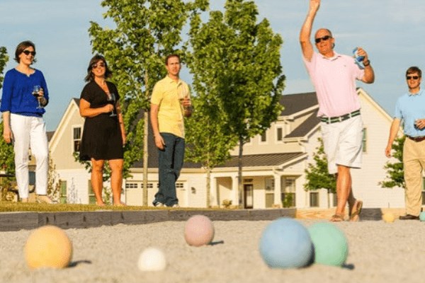 Briar Chapel residents playing bocce ball.