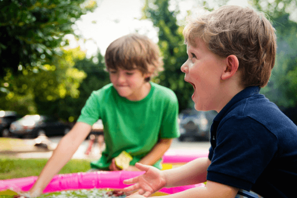 kids playing in yard