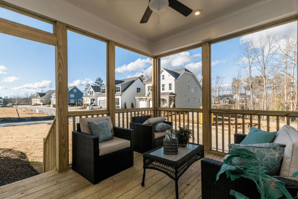 Back porch option in model home