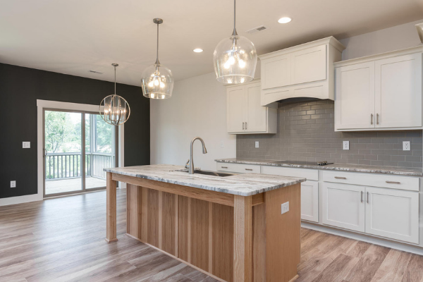 Kitchen area of model home