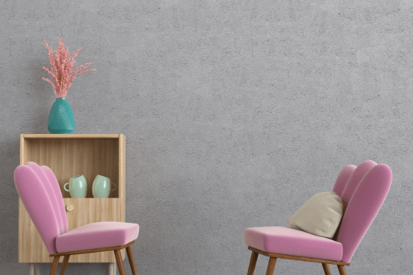 simple modern pink chairs