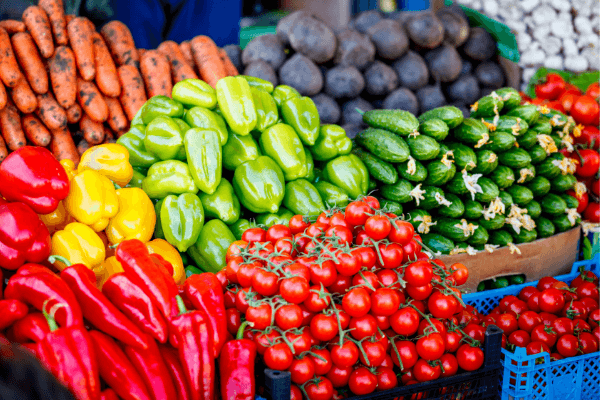 fresh produce at farmer's market
