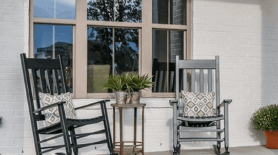 Front porch with rocking chairs