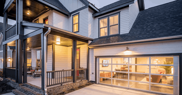 Back porch area of model home