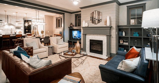 Open floorplan of model home