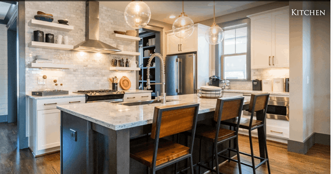 spacious kitchen of model home