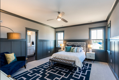 Bedroom with wall textures