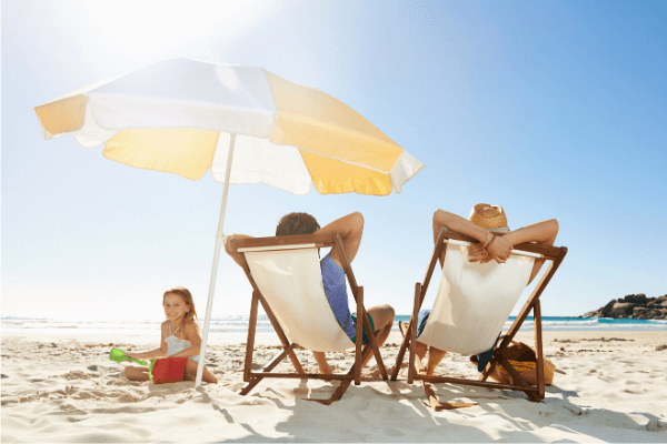 family enjoying a Carolina beach