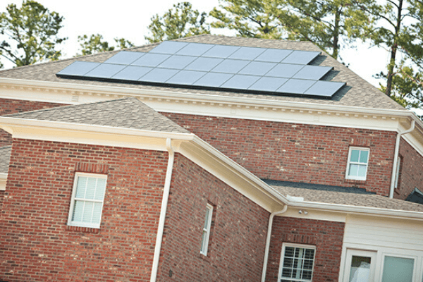 solar panels on roof