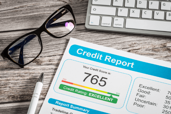 Credit report on table