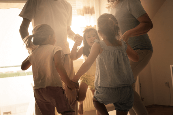 Family dancing together