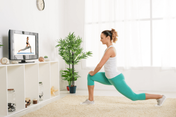 Woman practicing yoga