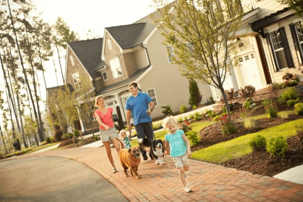 Family enjoying a walk in Briar Chapel