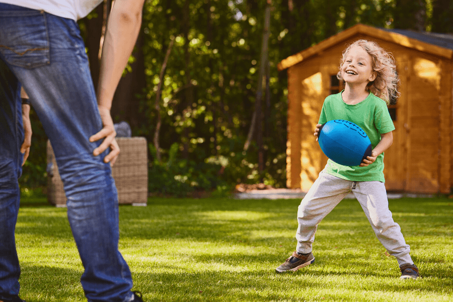 kid playing outside