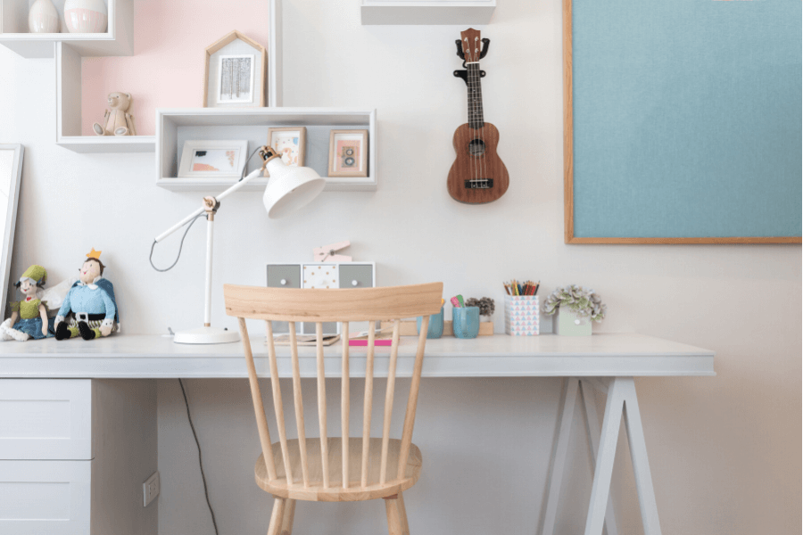 kids desk and study area