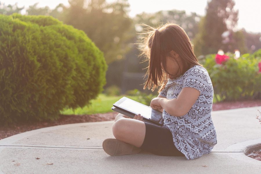 girl reading a book