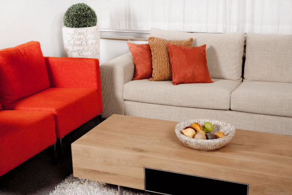 warm colors in living space