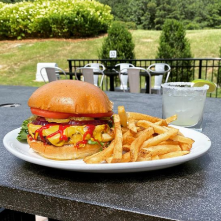 Burger and fries