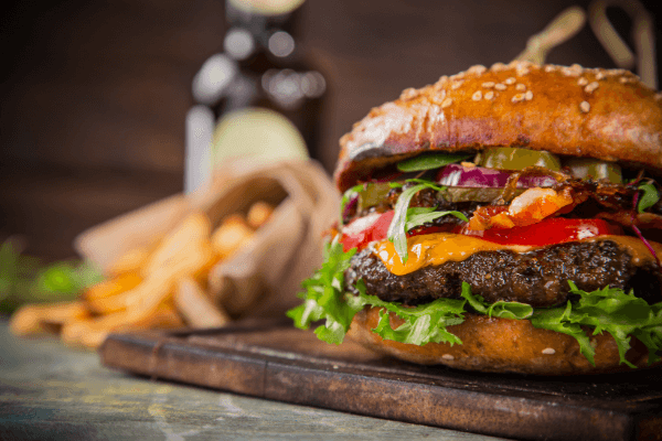 burger and fries