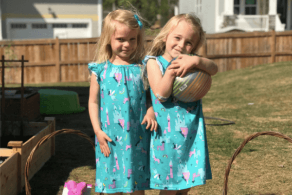 little girls playing