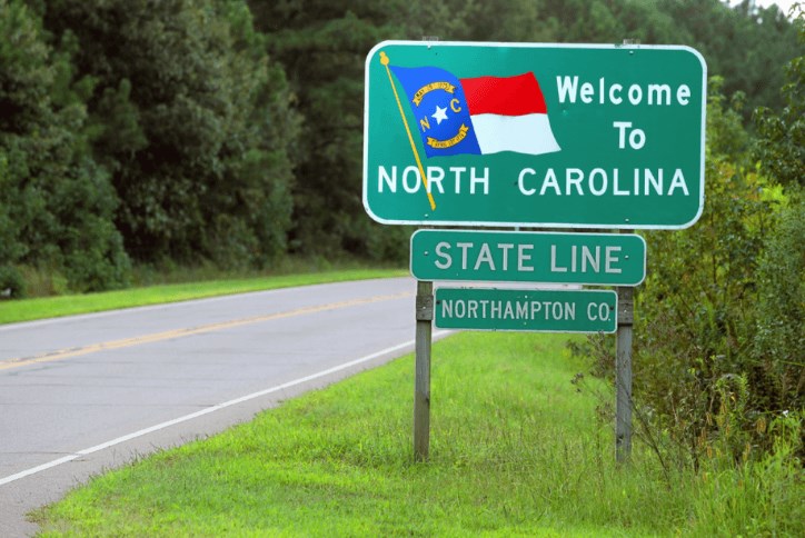 Welcome to North Carolina sign