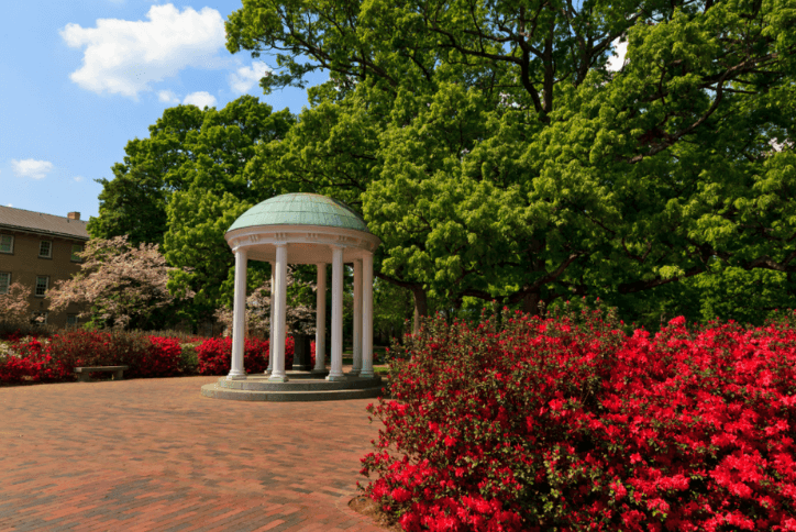 Gazebo and gardens at local university