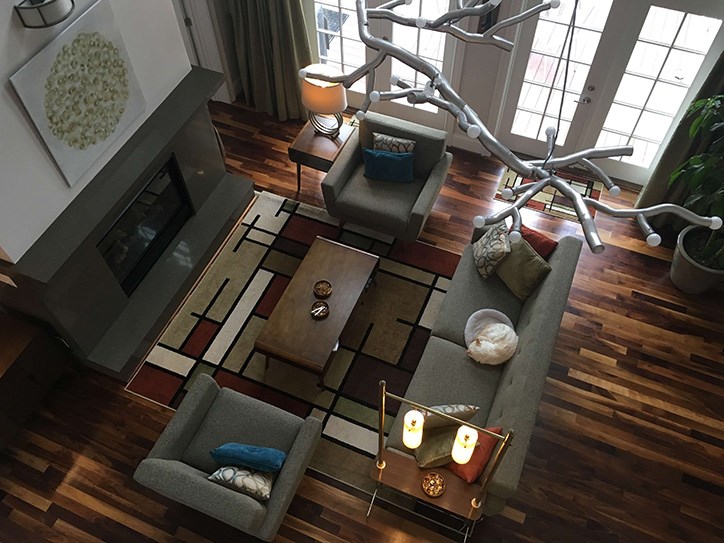 Living area of home, as seen from loft