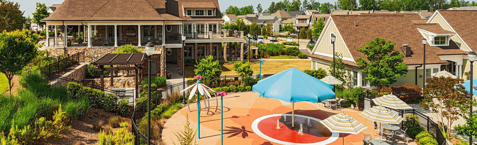 Aerial view of the Briar Club amenity in Briar Chapel