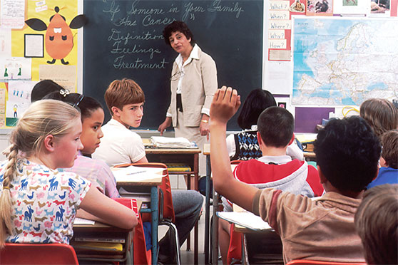 Classroom of kids and teacher